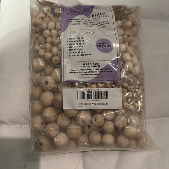 500 Wooden Beads for Crafting 7 Sizes 8MM - 20MM - Picture 5 of 6
